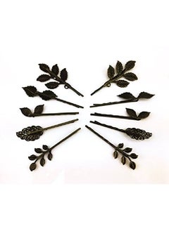 Yueton 10Pcs Vintage Bronze Mix Style Athena Olive Branch Leaf Hair Clip Leaves Barrettes Bobby Pin Bride Headwear Edge Clip Clamps  - Image 5