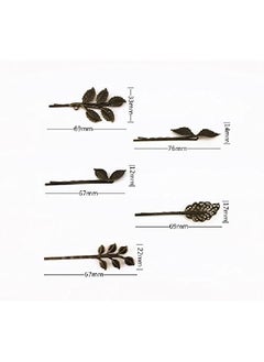 Yueton 10Pcs Vintage Bronze Mix Style Athena Olive Branch Leaf Hair Clip Leaves Barrettes Bobby Pin Bride Headwear Edge Clip Clamps  - Image 4
