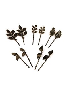 Yueton 10Pcs Vintage Bronze Mix Style Athena Olive Branch Leaf Hair Clip Leaves Barrettes Bobby Pin Bride Headwear Edge Clip Clamps  - Image 1
