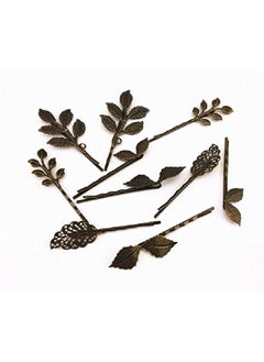 Yueton 10Pcs Vintage Bronze Mix Style Athena Olive Branch Leaf Hair Clip Leaves Barrettes Bobby Pin Bride Headwear Edge Clip Clamps  - Image 3