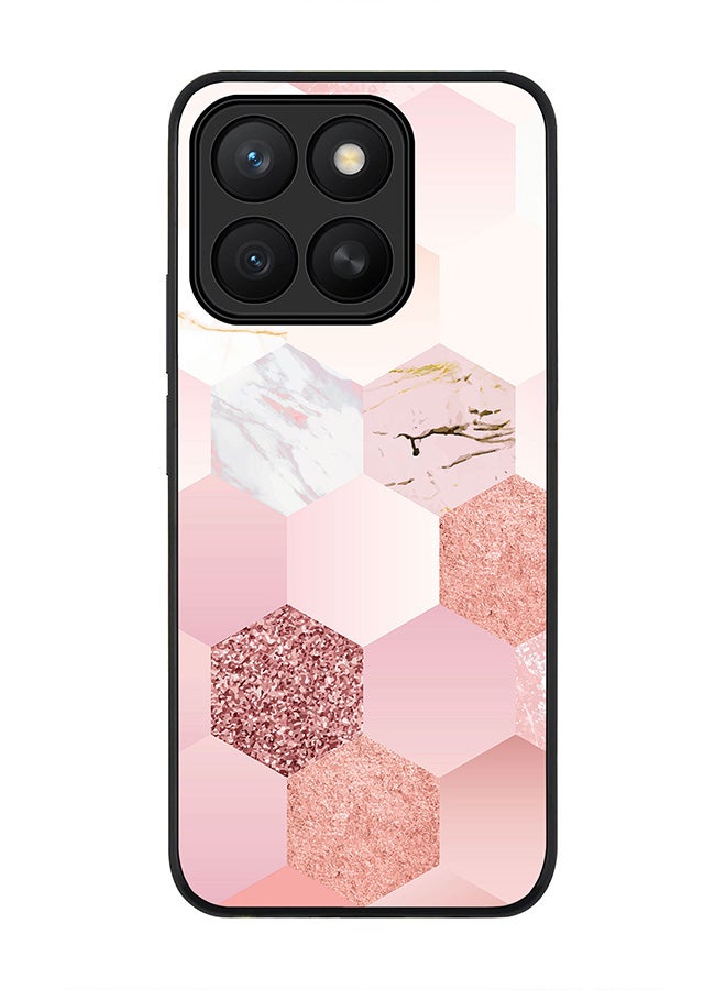 Stylizedd For Honor X8c Case,Slim fit Camera Protection, Shockproof Thin Phone cover  - Marble Pink Honeycomb