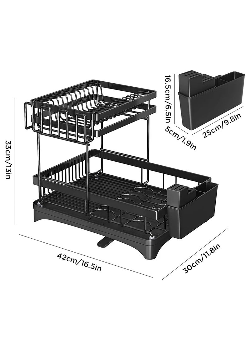 بيوينتي رف أطباق مطبخ بطبقتين مع مصفاة - Image 3
