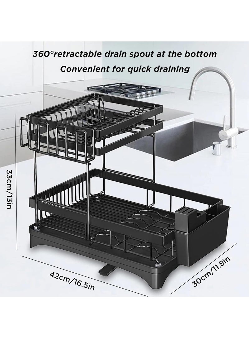 بيوينتي رف أطباق مطبخ بطبقتين مع مصفاة - Image 4
