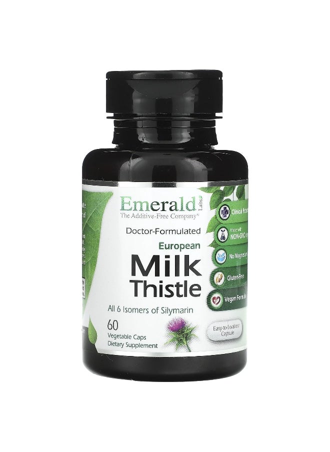 Emerald Laboratories Emerald Laboratories, European Milk Thistle, 60 Vegetable Caps  - Image 1