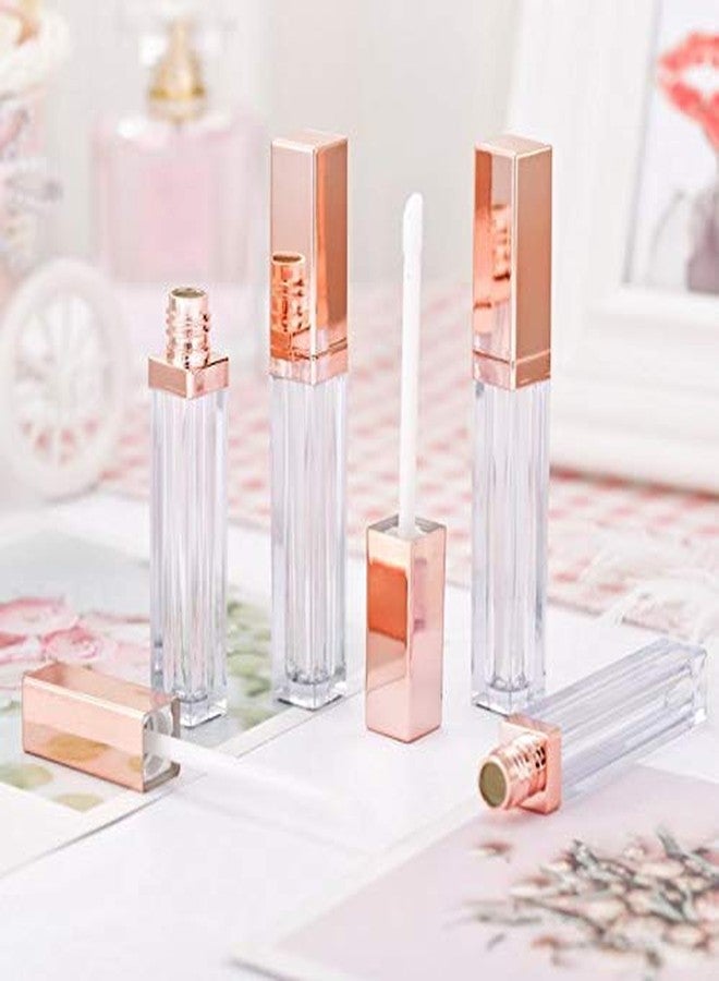 NATUWORLD 6PCS 5ml/0.17oz Empty Lip Gloss Tubes Containers with Brush Applicator and Rose Gold Lid Lip Balm Bottle Pipe Containers for DIY Lipstick Samples Lip Oil - Image 2