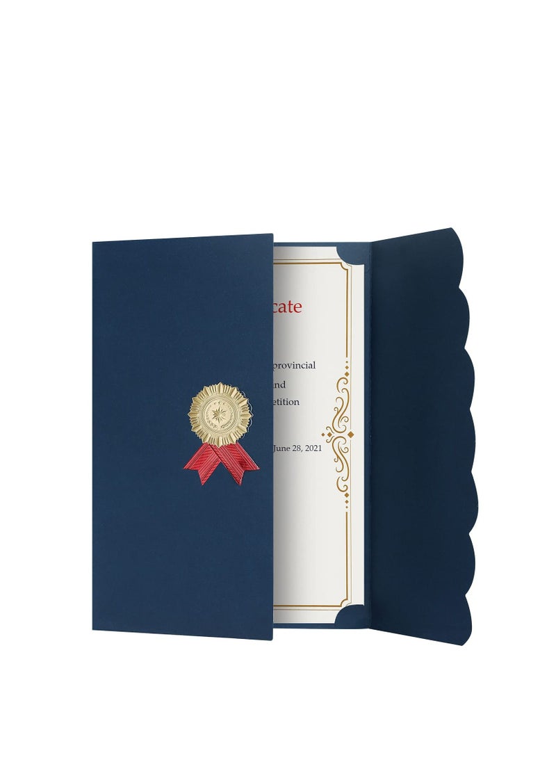 KASTWAVE 5Pcs A4 Certificate Holder Graduation Diploma Cover Degree Certificate Holder Trifold Document Covers for Award Certificates  - Image 3