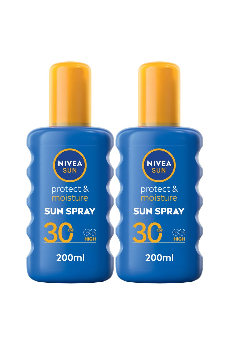 Nivea Sun Protect And Moisture Sun Cream Spf 30 With Vitamin C And Hyaluron Pack Of 2 - Image 1