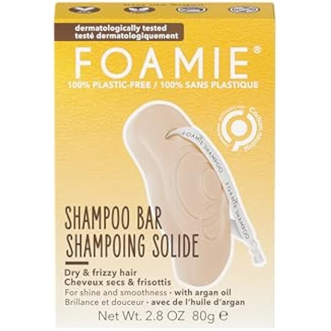 FOAMIE NATURAL SHAMPOO BAR SOAP-FREE, ARGAN OIL SHAMPOO FOR DRY HAIR, ANTI FRIZZ CONTROL SHAMPOO, CRUELTY, PARABEN & SULFATE FREE, PLASTIC FREE PACKAGING - Image 1