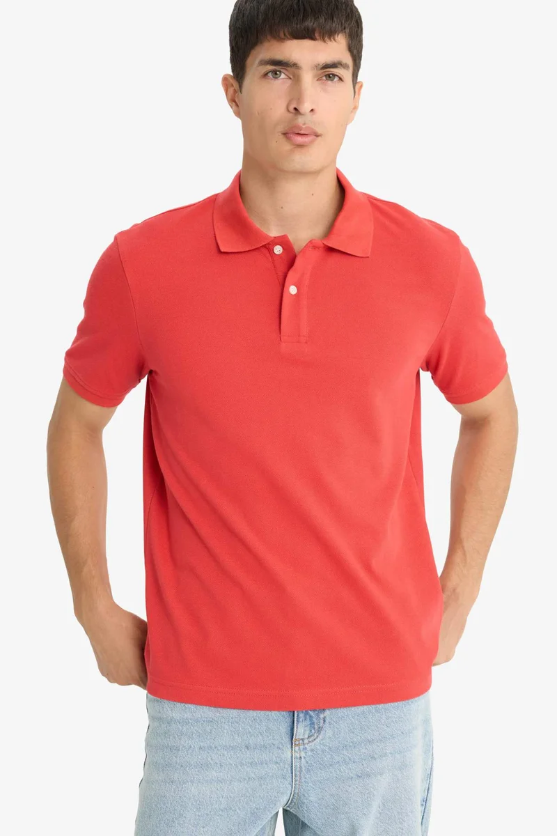 DeFacto Regular Fit Polo Collar Pique Short Sleeve Polo T-Shirt