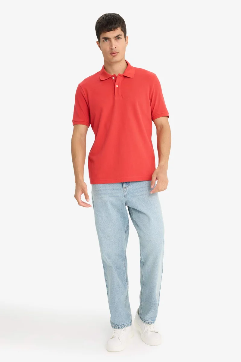 DeFacto Regular Fit Polo Collar Pique Short Sleeve Polo T-Shirt