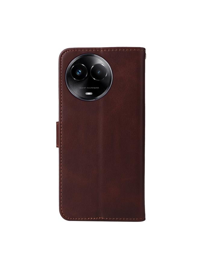 اس-توب جراب لهاتف Realme C67 Global / 11 5G إصدار تايواني، جراب هاتف كلاسيكي من جلد العجل قابل للطي - Image 3