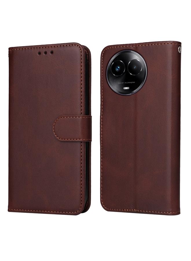 اس-توب جراب لهاتف Realme C67 Global / 11 5G إصدار تايواني، جراب هاتف كلاسيكي من جلد العجل قابل للطي - Image 1