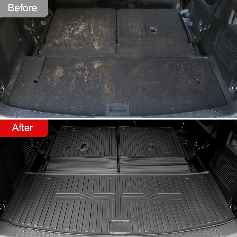 HOUCLEMIC Floor Mats for 2020-2025 2026 Ford Explorer Accessories, Cargo Mat with Backrest Mat All Weather TPE Waterproof for Ford Explorer 6 Passenger Captain Seat ST Accessories 2025 2024 2023 - Image 5