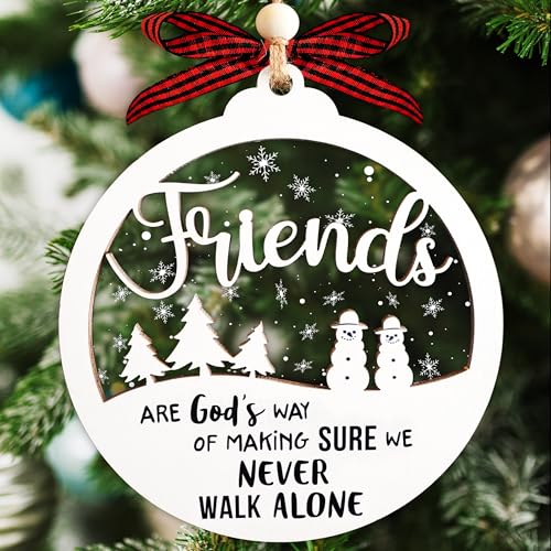 Hangwoous Friendships Ornament, 2 Layer Friends Christmas Ornaments, Friends Ornament, Christmas Gift For Women, Friendship Ornaments for Women Friend, New Year Gift, Friendship Gifts - Image 1