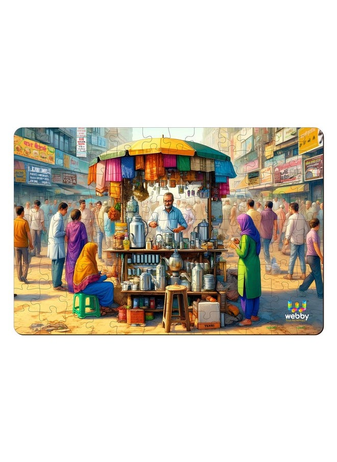 Webby Indian Tea Seller Jigsaw Puzzle For Kids, 108 Pieces  - Image 3