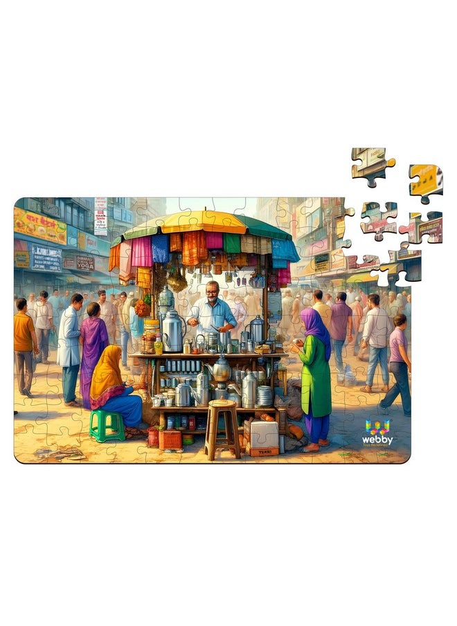 Webby Indian Tea Seller Jigsaw Puzzle For Kids, 108 Pieces  - Image 1
