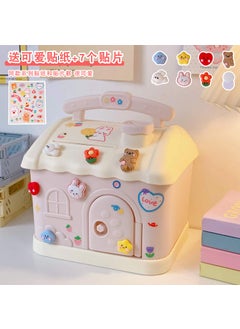 Creative House Coin Bank for Girls 4# pink piggy bank (send sticker patch)