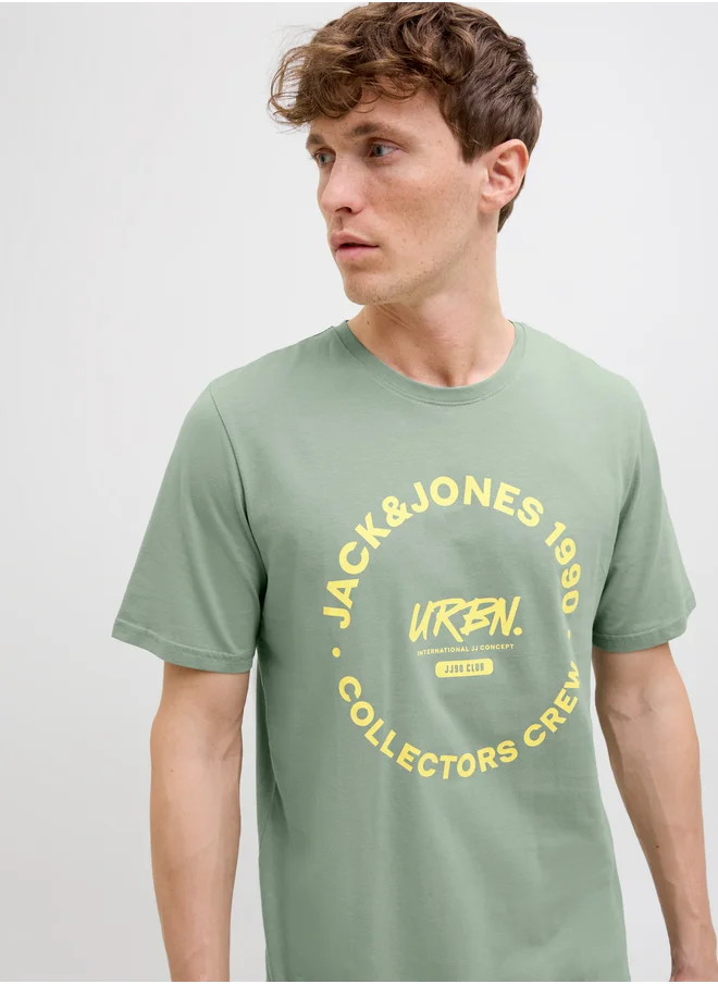 JACK & JONES Slogan Print Crew Neck T-Shirt