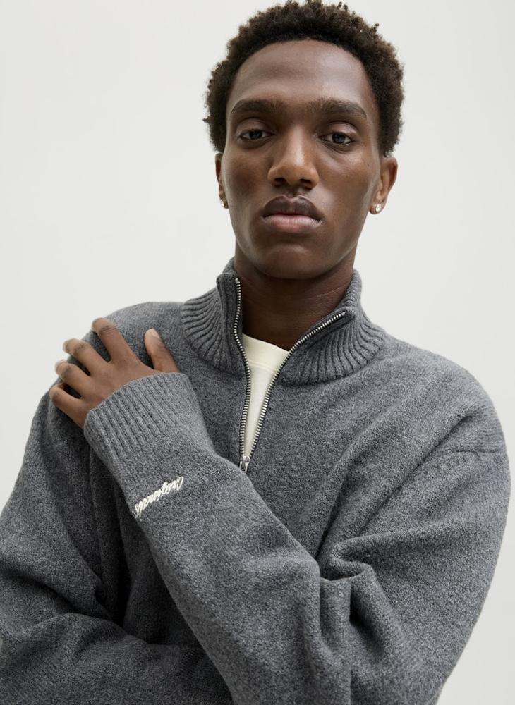 JACK & JONES Casual Regular Fit Half Zip Sweatshirt - Image 3