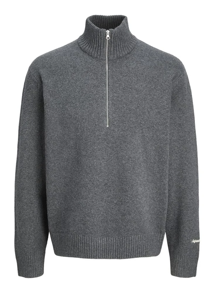 JACK & JONES Casual Regular Fit Half Zip Sweatshirt