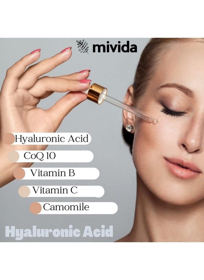 Mivida - Hyaluronic Acid Serum For Face | Natural Anti Aging Formula With Vitamin C Vitamin B Coq 10 | Plumps Fine Lines Fades Dark Spots | Hydrates & Nourishes Dry Skin | 1 Fl Oz - Image 1