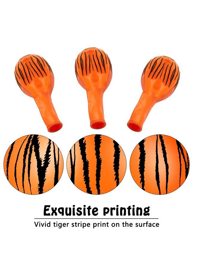 Sumind 40 Pieces Tiger Balloons Tiger Print Stripes Balloons Jungle Animal Balloons Animal Theme Party Safari Balloons For Zoo Party Supplies Jungle Birthday Party Decoration - Image 4