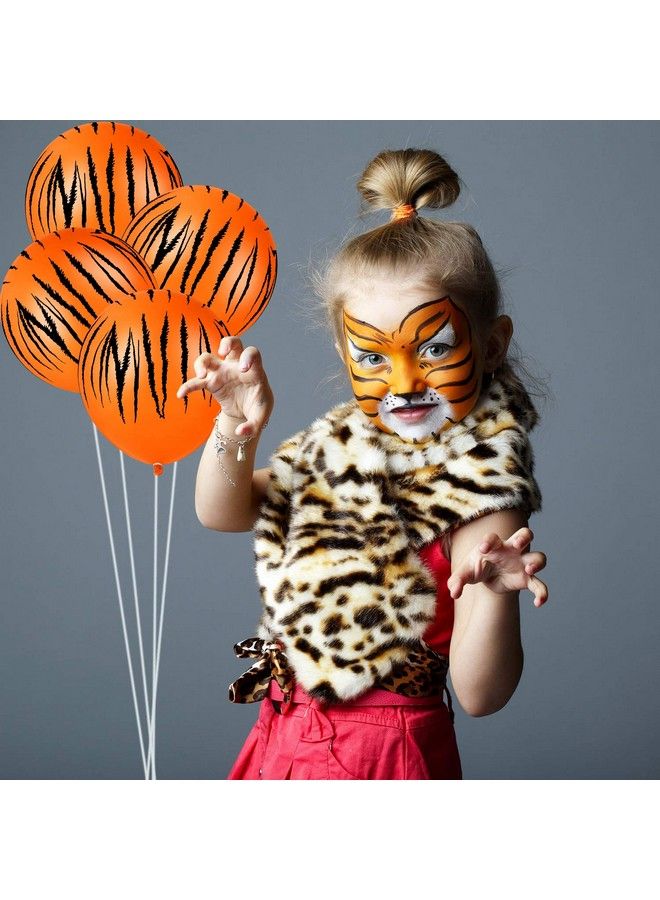 Sumind 40 Pieces Tiger Balloons Tiger Print Stripes Balloons Jungle Animal Balloons Animal Theme Party Safari Balloons For Zoo Party Supplies Jungle Birthday Party Decoration - Image 5
