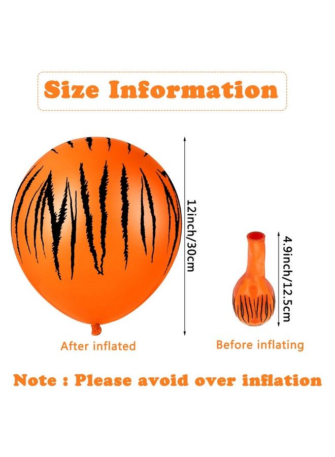Sumind 40 Pieces Tiger Balloons Tiger Print Stripes Balloons Jungle Animal Balloons Animal Theme Party Safari Balloons For Zoo Party Supplies Jungle Birthday Party Decoration - Image 3