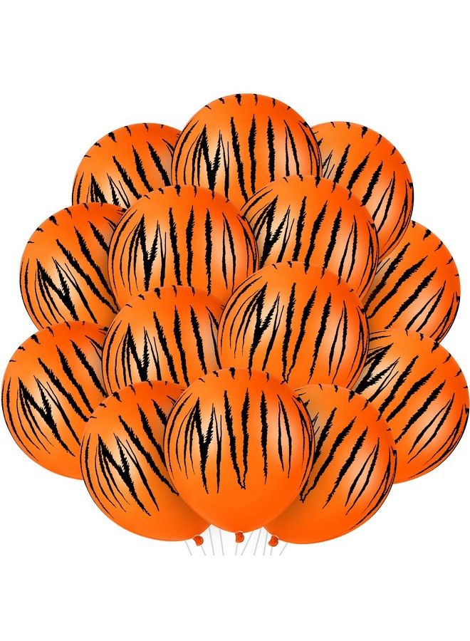 Sumind 40 Pieces Tiger Balloons Tiger Print Stripes Balloons Jungle Animal Balloons Animal Theme Party Safari Balloons For Zoo Party Supplies Jungle Birthday Party Decoration - Image 1
