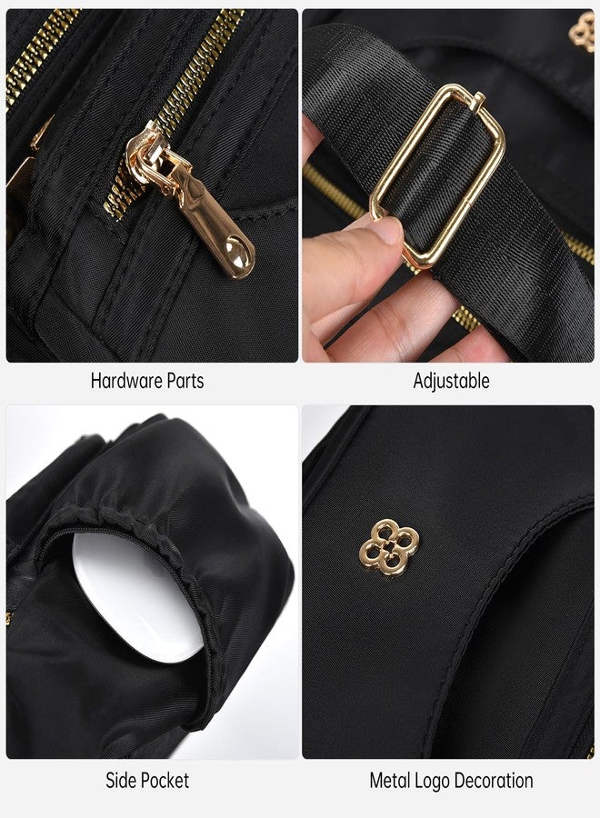 CAAORDKSO Crossbody Bag for Women Nylon Waterproof Shoulder Purse Messenger Bag Lightweight Travel Bag with Multiple Pockets (Black) - Image 2