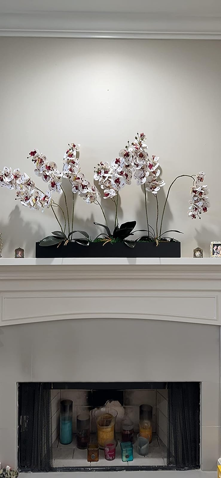 Lavish Craft Modern Narrow Planter Box | 16" Metal Perfect as a Succulent Planter for Table or Window Sill Planters Indoor | Rectangular Stainless Steel Long Planter, White (Black) - Image 3