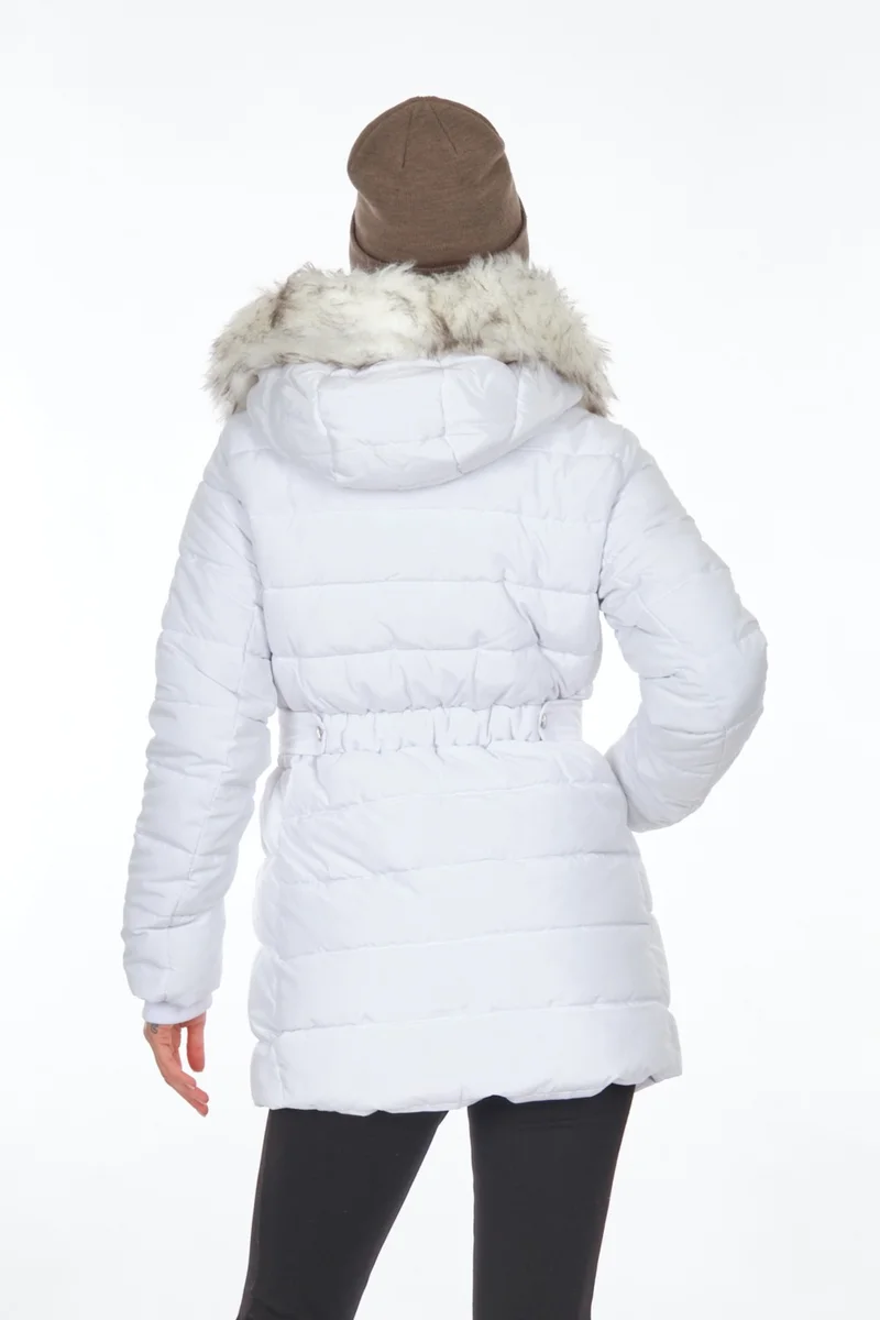 اونلي Hooded White Women's Coat 15304765