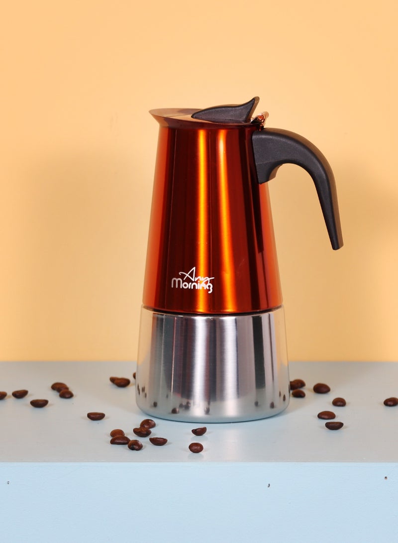 Any Morning Stovetop Stainless Steel Espresso Coffee Maker 300ML Copper - Image 4