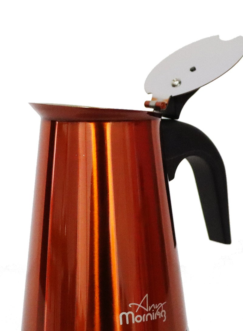 Any Morning Stovetop Stainless Steel Espresso Coffee Maker 300ML Copper - Image 2
