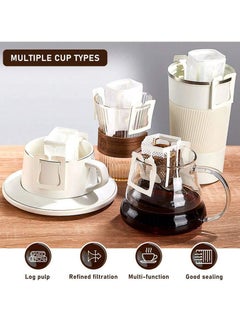 Generic 100pcs Hanging Ear Design Portable Coffee Filter Bag Paper, Disposable Drip Coffee Filter Paper, Compatible With Various Coffee Cups/Utensils, Travel, Camping, Home, School Office Supplies  - Image 5