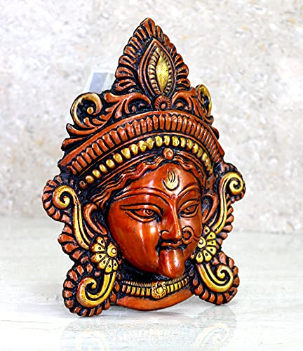 eSplanade Brass Kaali Ma Wall Hanging 725 inches Kali Maa Kali Mata Face Wall Hanging Idol Statue Sculpture - Image 3