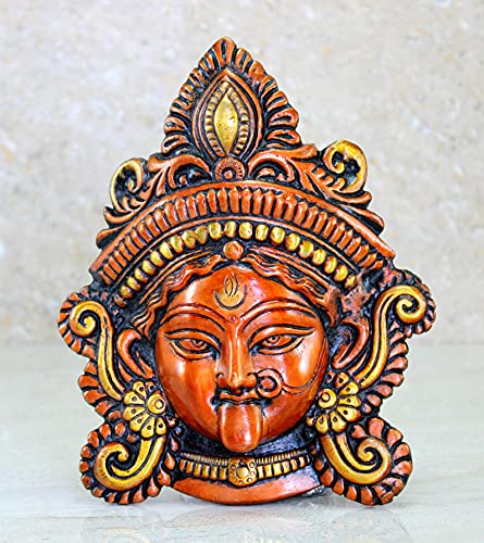 eSplanade Brass Kaali Ma Wall Hanging 725 inches Kali Maa Kali Mata Face Wall Hanging Idol Statue Sculpture - Image 1