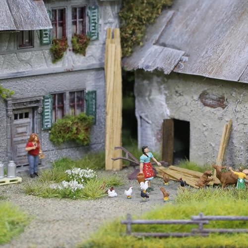 Warmtree 20 Pcs Static Grass Bushy Tufts Lowland Shrubs Scenery DIY Miniature for Train Landscape Railroad Scenery Sand Military Layout Model War Gaming Terrain (Autumn Green) - Image 3
