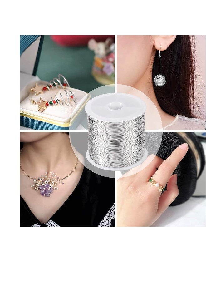 328Ft Jewelry Wire Craft Wire 26 Gauge Tarnish Resistant Jewelry Beading Wire Copper Beading Wire for Jewelry Making Supplies and Crafting, 0.4mm X 100m Silver Color - Image 4