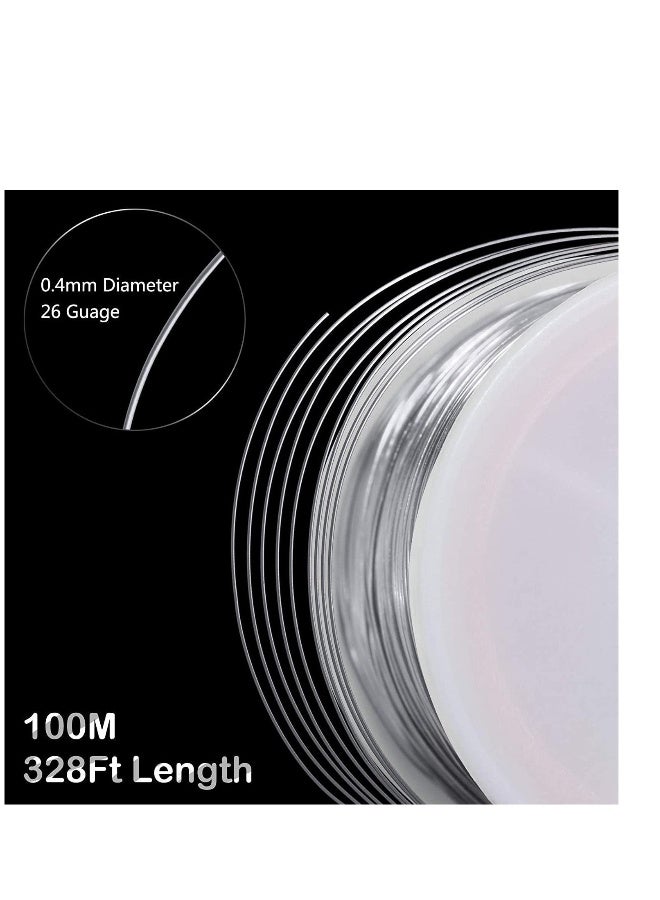 328Ft Jewelry Wire Craft Wire 26 Gauge Tarnish Resistant Jewelry Beading Wire Copper Beading Wire for Jewelry Making Supplies and Crafting, 0.4mm X 100m Silver Color - Image 3