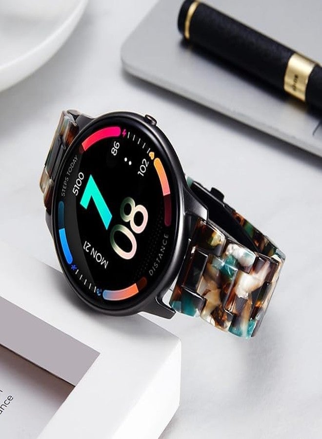 Binlun Resin Watch Bands Replacement Watch Straps for Men Women 14 Colors Quick Release Fashion Casual Watchbands Lightweight Skin-Friendly Smart Watch Bracelets 18/20/22mm, Oil Painting Green, 18mm, Classic - Image 5