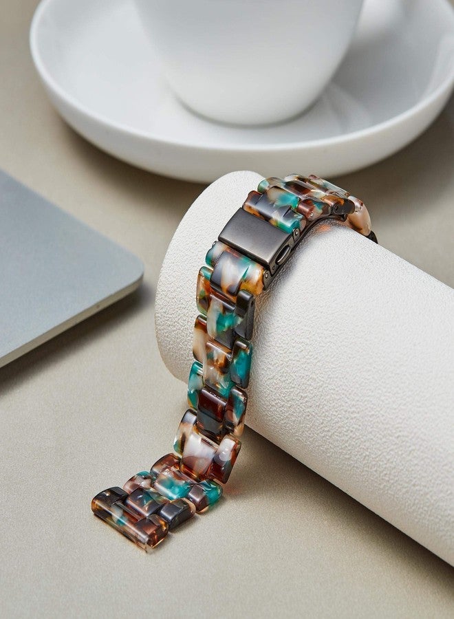 Binlun Resin Watch Bands Replacement Watch Straps for Men Women 14 Colors Quick Release Fashion Casual Watchbands Lightweight Skin-Friendly Smart Watch Bracelets 18/20/22mm, Oil Painting Green, 18mm, Classic - Image 3