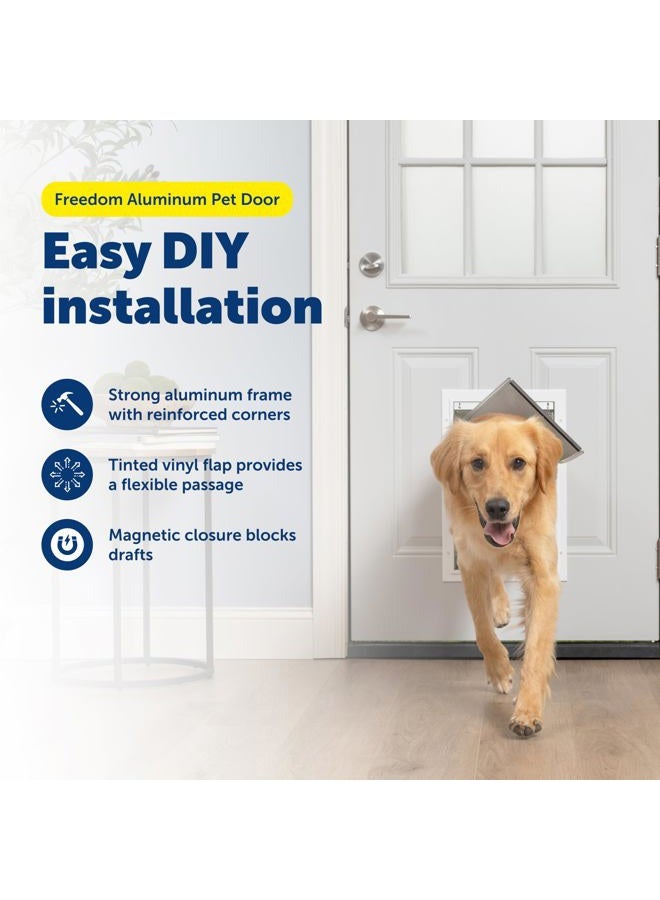 PetSafe Freedom Aluminum Pet Door for Dogs, L, White, Tinted Vinyl Flap - Image 2