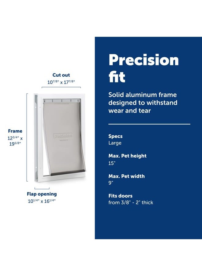 PetSafe Freedom Aluminum Pet Door for Dogs, L, White, Tinted Vinyl Flap - Image 3