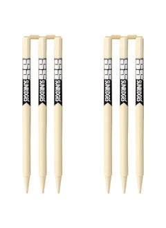 SS Wood Stumps For Cricket 2Nd Grade - 6Pc Stumps And 4Pc Bails  - Image 1
