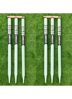 SS Wood Stumps For Cricket 2Nd Grade - 6Pc Stumps And 4Pc Bails  - Image 2