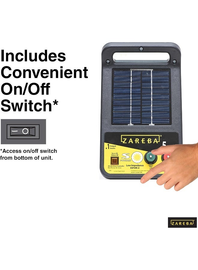 Zareba Esp5M-Z Solar Powered Low Impedance Electric Fence Charger - 5 Mile Lightning Electric Fence Energizer, Contain Animals And Keep Out Predators  - Image 2
