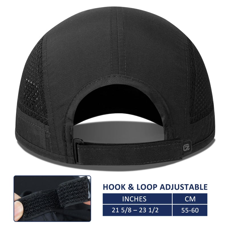 GADIEMKENSD Men Outdoor Hat Reflective Folding Running Sport Hats Summer Cool UPF 50 Sun Unstructured Baseball Caps for Men Women Breathable Light Quick Dry Travel Golf Hat Black - Image 3