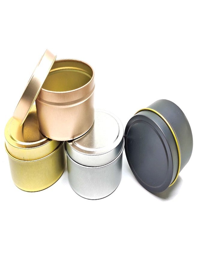 Unixing 16PCS 4oz Candle Tins for DIY Candle Making, Metal Round Candle Containers for DIY Candle Making, Arts & Crafts, Storage and Holiday Gifts, Black Gold Rose Gold Silver Candle Tins - Image 5