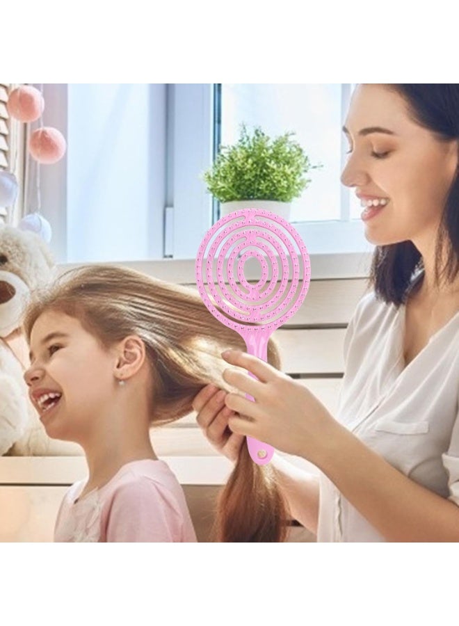 فرشاة شعر للنساء - فك تشابك الشعر ذات سطح دائري مزود بفتحات تهوية - تصفيف شعر أسرع، مشط تدليك بالهواء للشعر الرطب والجاف، مناسب للشعر الكثيف والمجعد - Image 2